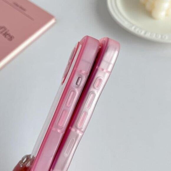 Iphone 16 16 Pro 16 Pro Max Cute Trendy Kawaii Glitter Case with Wrist Strap - Picture 4 of 5